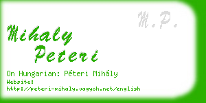 mihaly peteri business card